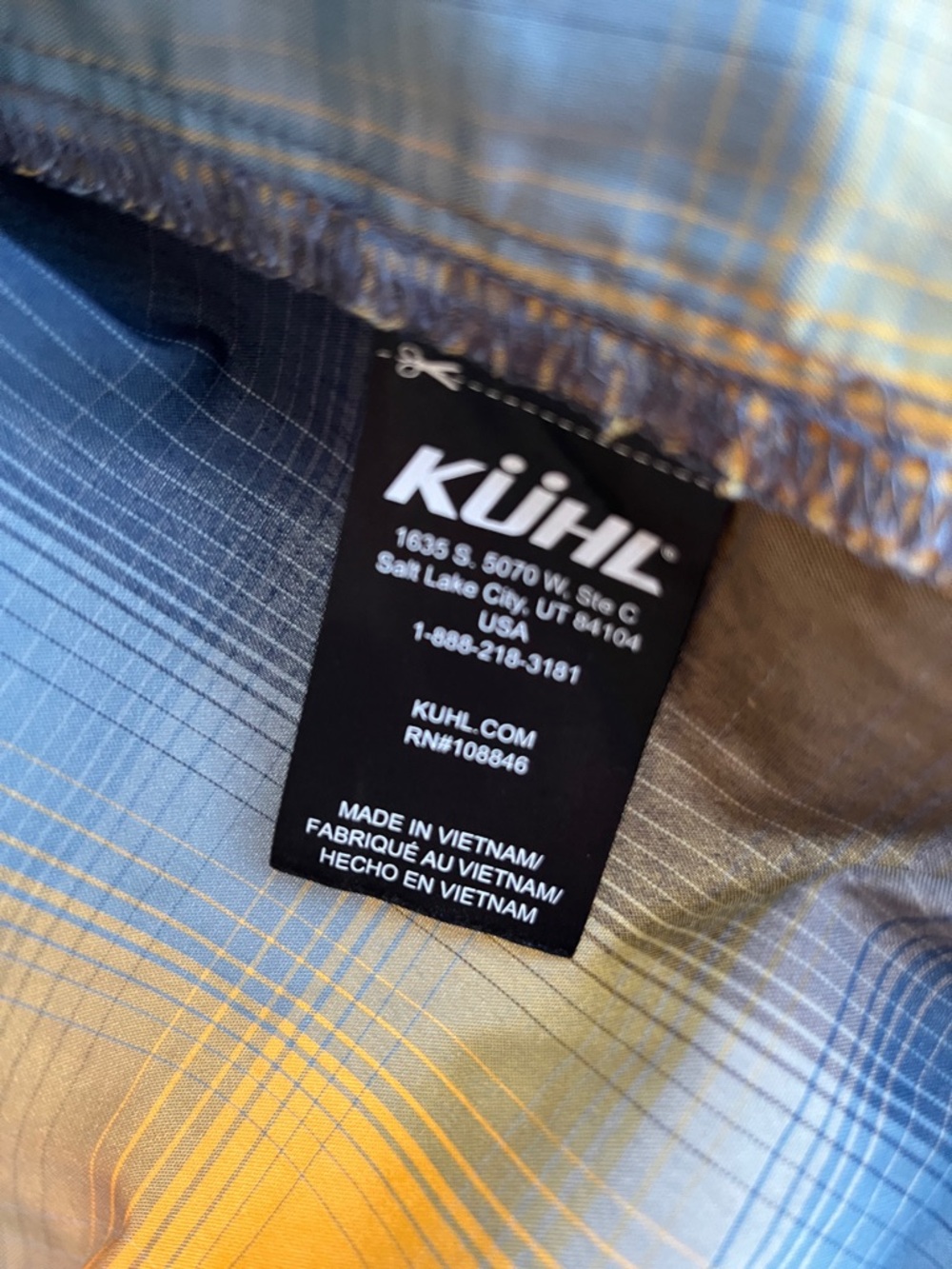 KÜHL Men's Blue and  Mustard Yellow Outdoor Button Front Shirt Size S - Picture 8 of 10